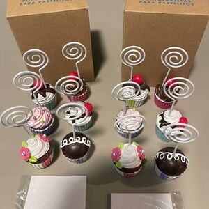 Cupcake Photo/Name Card Holder Set - Multicolor